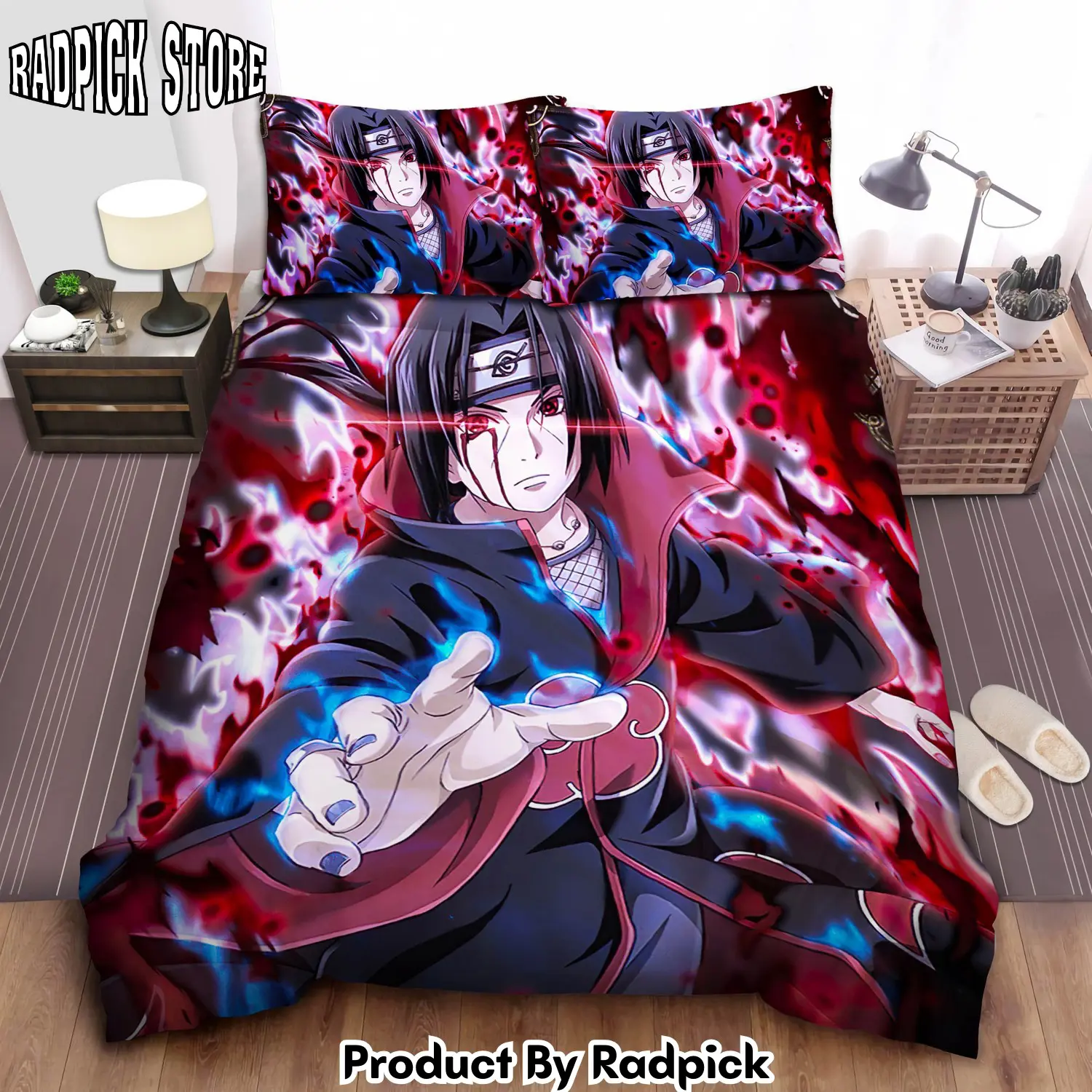 Radpick amaterasu flame artwork bedding sets akatsuki itachi duvet cover bed sheet spread rp3278819